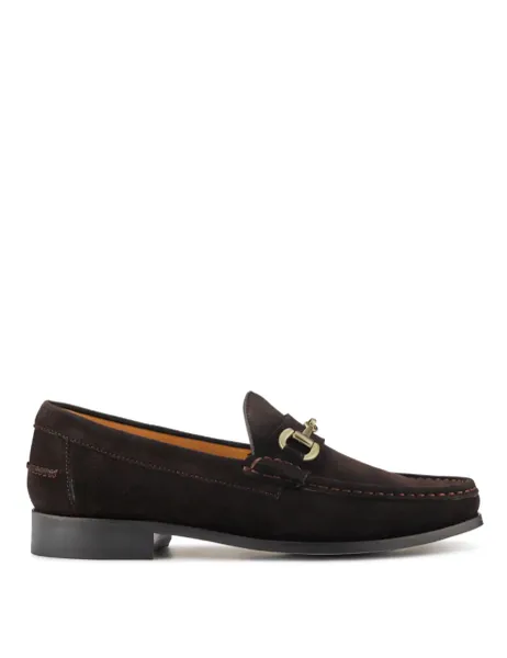 Jones Bootmaker Leather Slip-On Loafers Dark Brown