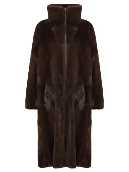 long reversible parka mink Mahogany