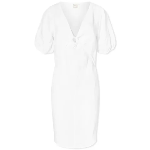 Tie Seamed Linen Mini Dress