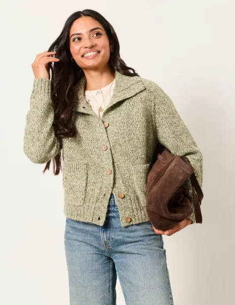 FatFace Wool Blend Knitted Cardigan