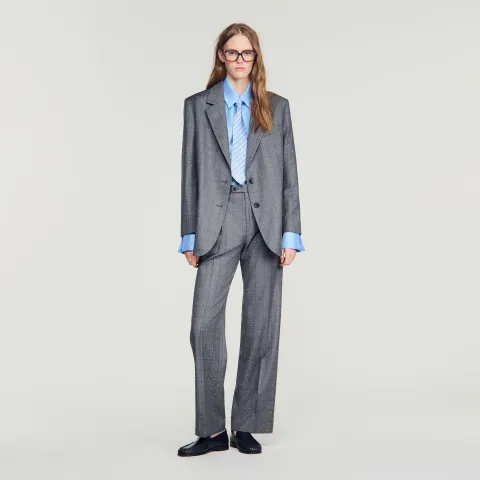 Checked wool jacket