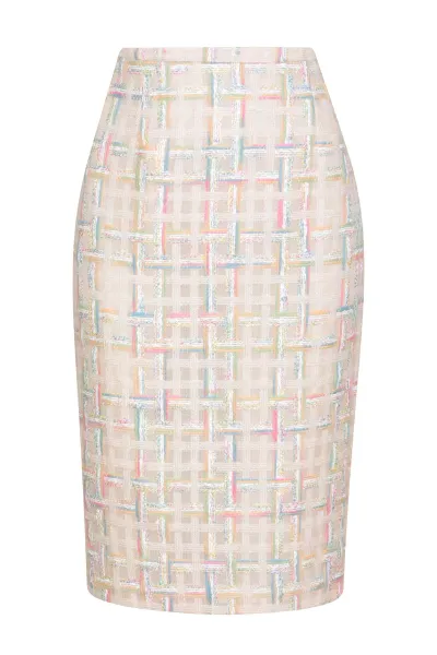 Penelope Skirt in Cream/Multi Tweed