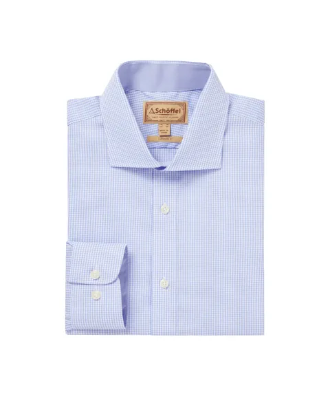 Schöffel Country Greenwich Tailored Shirt - Micro Lt Blue Check