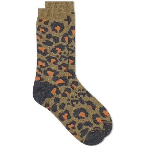 Pile Leopard Crew Sock