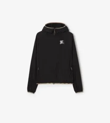 Nylon Hooded Jacket in Black