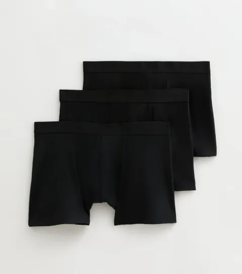 Men's 3 Pack of Black Boxer Trunks