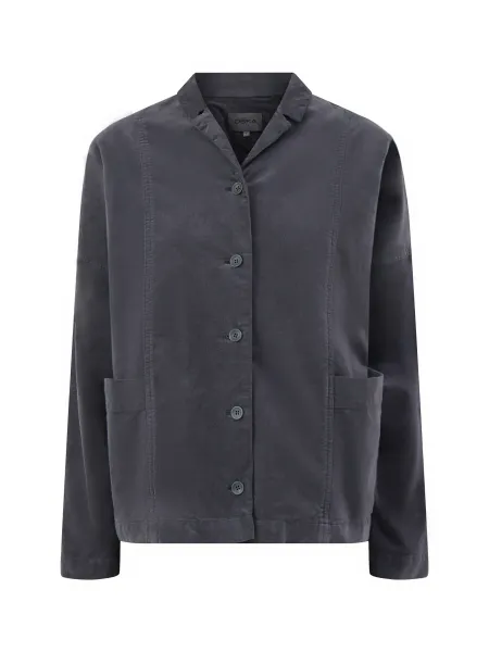 Oska Cotton Velvet Oversized Jacket - Graphite