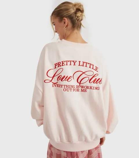 Women's Light Pink Pretty Little Love Club Sweatshirt