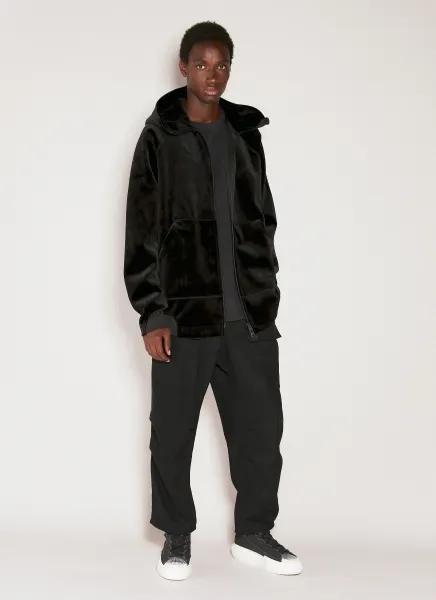 Velvet Hooded Sweatshirt