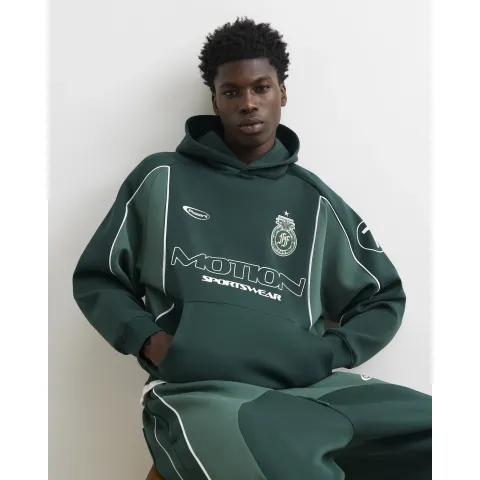 River Island Premium Oversized Fit Panelled Hoodie