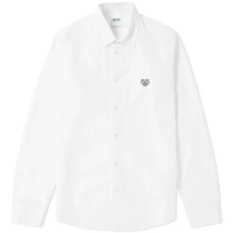 Button Down Dyed Tiger Poplin Shirt