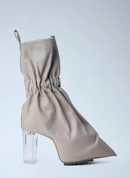 Taquito Gathered Leather Ankle Boots