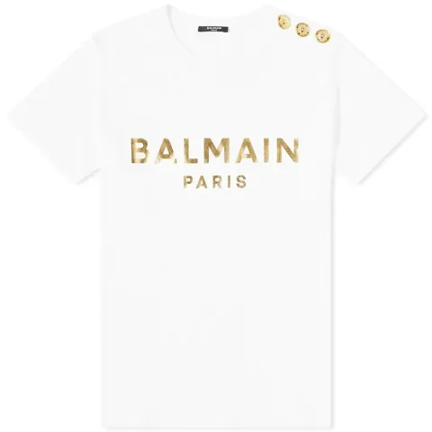 Button Detail Logo Tee