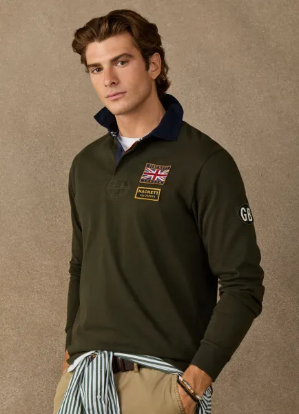 Hackett Classic Fit Rally Badges Rugby Shirt