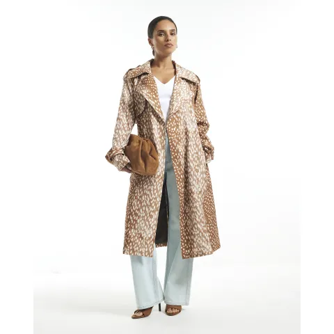 River Island Petite Deer Print Duster Coat