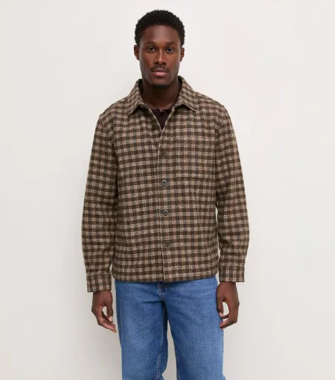 New Look Men's Brown Regular Fit Checked Overshirt