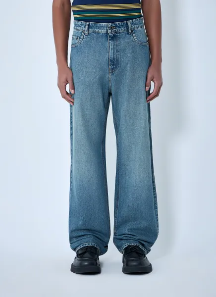 Wide-Leg Denim Jeans