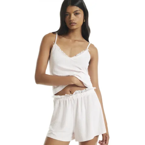 River Island Cami And Shorts Embossed Pyjama Set