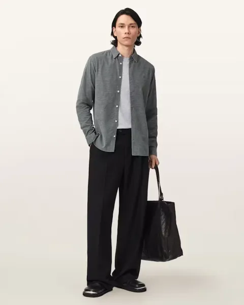 AllSaints Lorella Textured Ramskull Shirt