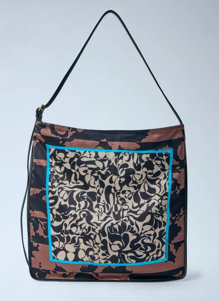 Patterned Silk Medium Shoulder Bag
