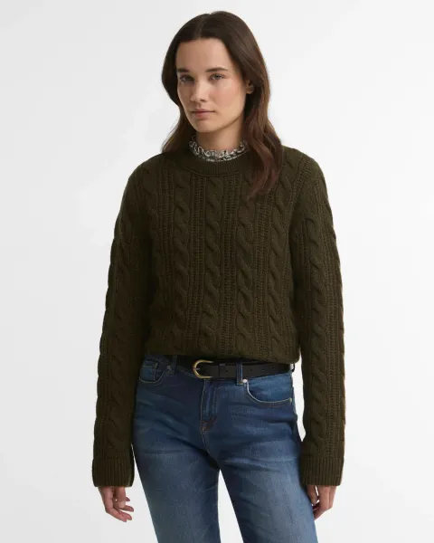 Joan Cropped Cable Knit Jumper