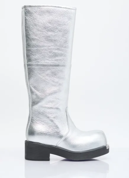 Knee-High Metallic Boots
