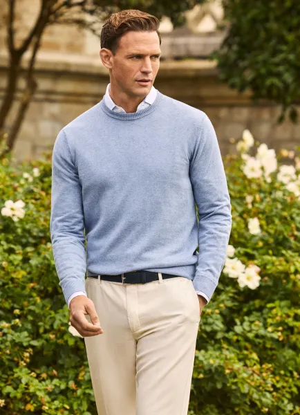 Cotton-Linen Knitted Crew-Neck Jumper