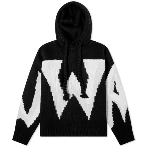 Gothic Logo Chunky Knit Hoodie