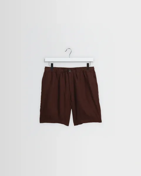 Kurt - Brown Washed Linen Shorts