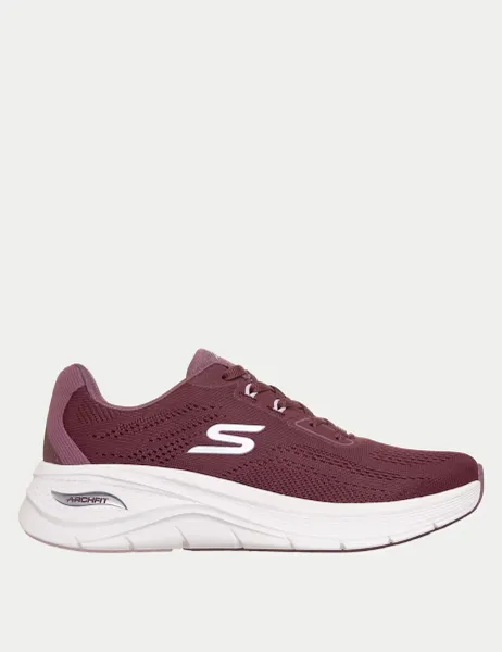 Skechers Arch Fit 3.0 Lace Up Trainers Burgundy