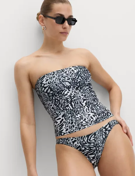 Marks & Spencer Printed High Leg Bikini Bottoms Ivory Mix