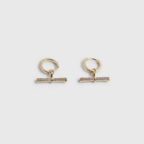 River Island Diamond Simulant T Bar Earrings