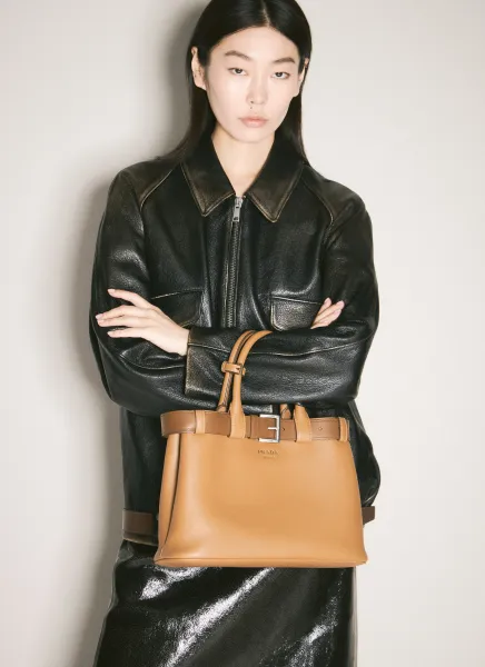 Buckle Medium Leather Handbag