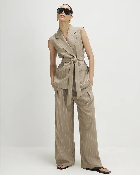 River Island Stripe Wide Leg Trousers