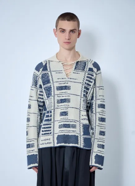Check Polo Sweater