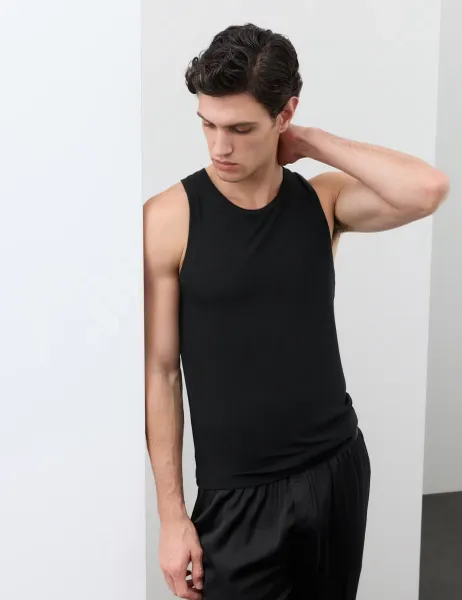 Autograph Modal Rib Vest Black