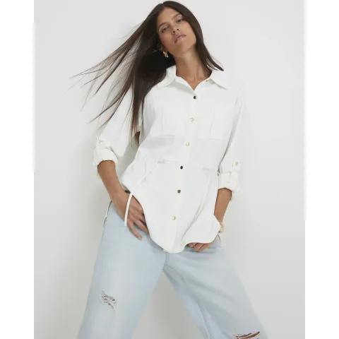 River Island Crepe Drawstring Waist Shirt
