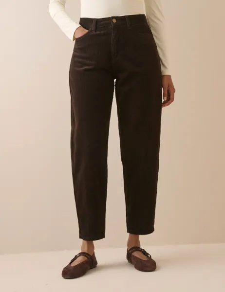 Nobody's Child X Louise Thompson Corduroy Barrel Leg Jeans Brown