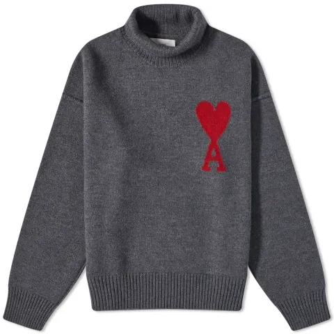Large A Heart Roll Neck Knit
