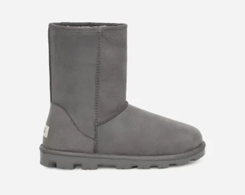 Essential Short Boot for Women in Grey, Size 3, Suede/Polyester/Wool