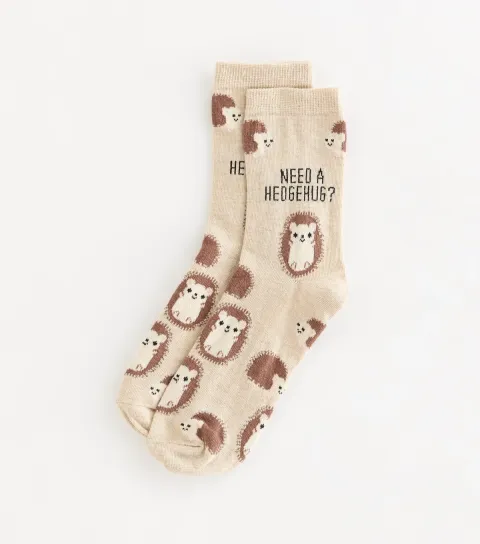 Stone Need A Hedgehug Patterned Ankle Socks