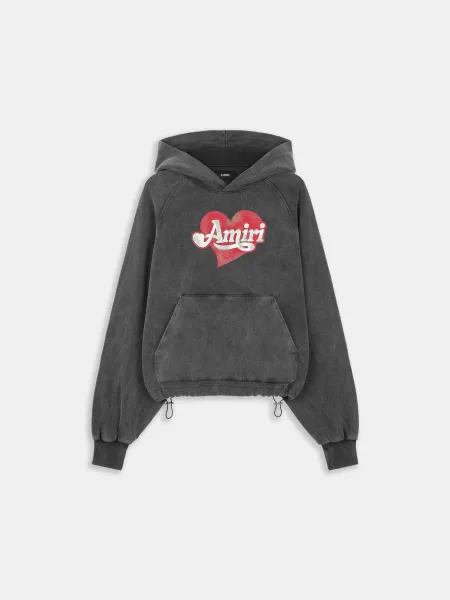WOMEN - WOMEN'S AMIRI HEART HOODIE - Black