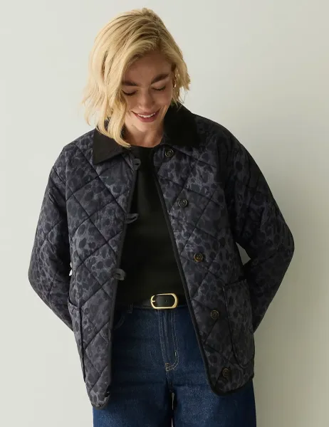 Regatta Checked Quilted Collared Jacket Grey Mix