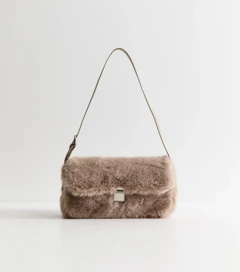New Look Mink Faux Fur Shoulder Bag