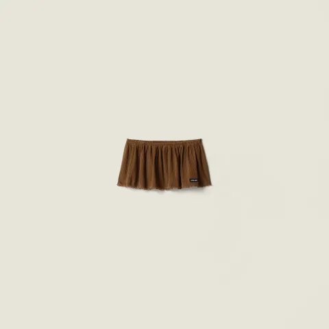 Garment-dyed cotton miniskirt