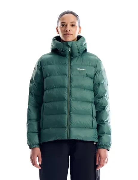 Ewden Hooded Zip Through Puffer Jacket Light Green