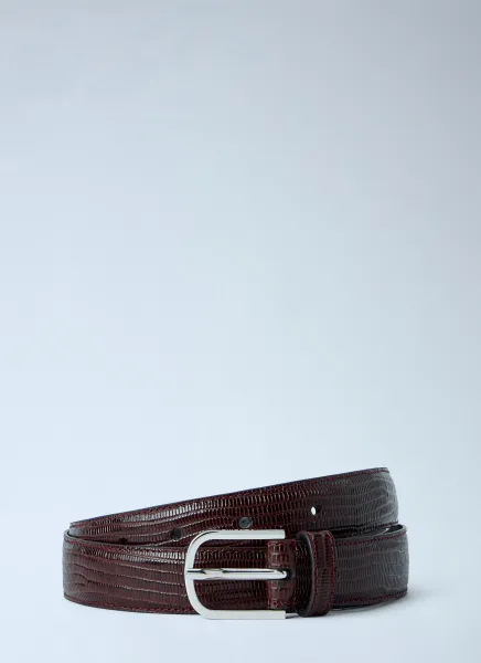 Slim Lizard-Embossed Belt