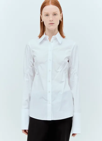 Ruched Poplin Shirt
