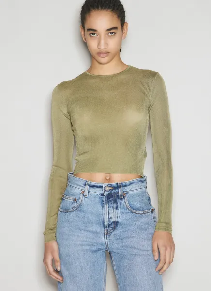 Ribbed Knit Cropped Top