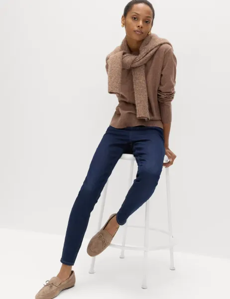 Marks & Spencer Pull on High Waisted Jegging Dark Indigo Mix